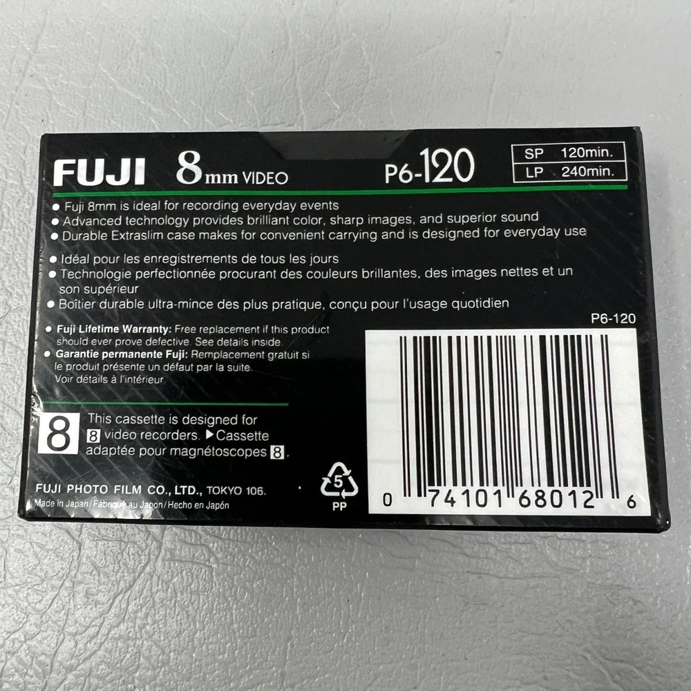 Fuji 8mm Video Tape P6 120 High Quality Videocassette SP 120 LP 240 New Sealed
